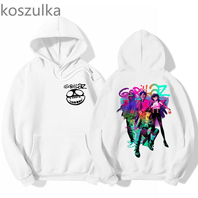 Uomo Harajuku Donna Gorillaz Stampa Felpa con cappuccio Unisex