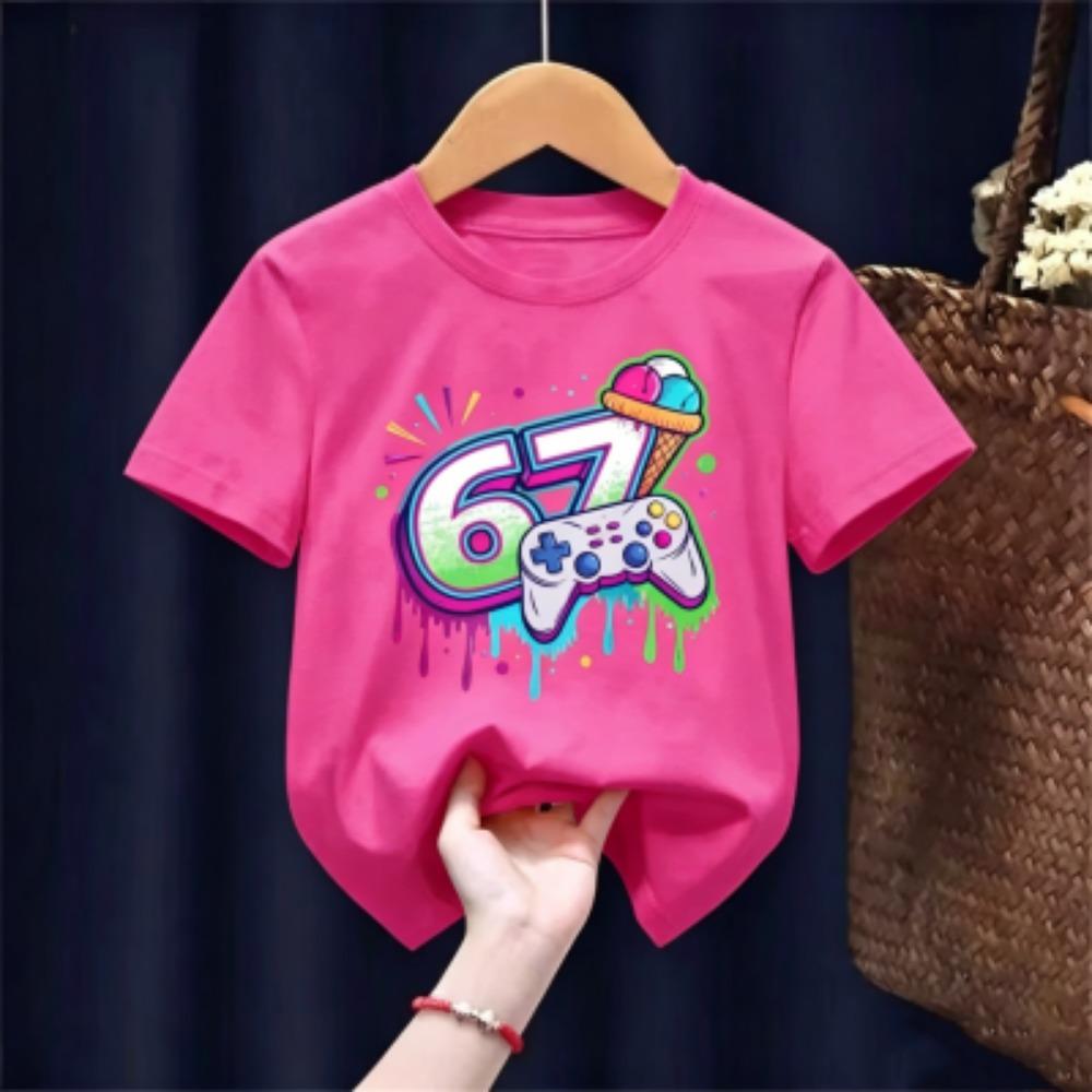 Summer Game Six Seven 67 Printed Children's T Shirt Fashion Casual Girls and Boys Short Sleeve Shirt Funny Kids Clothes Tee Top