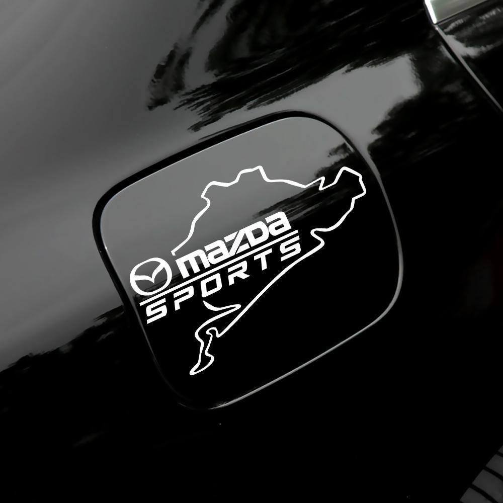 1PCS PVC Car Fuel Tank Cap Decortion Stickers Car Emblem Body Decals For Mazda Axela Atenza CX-3 CX-5 CX-8 MS Demio MPS 3 6 CX3