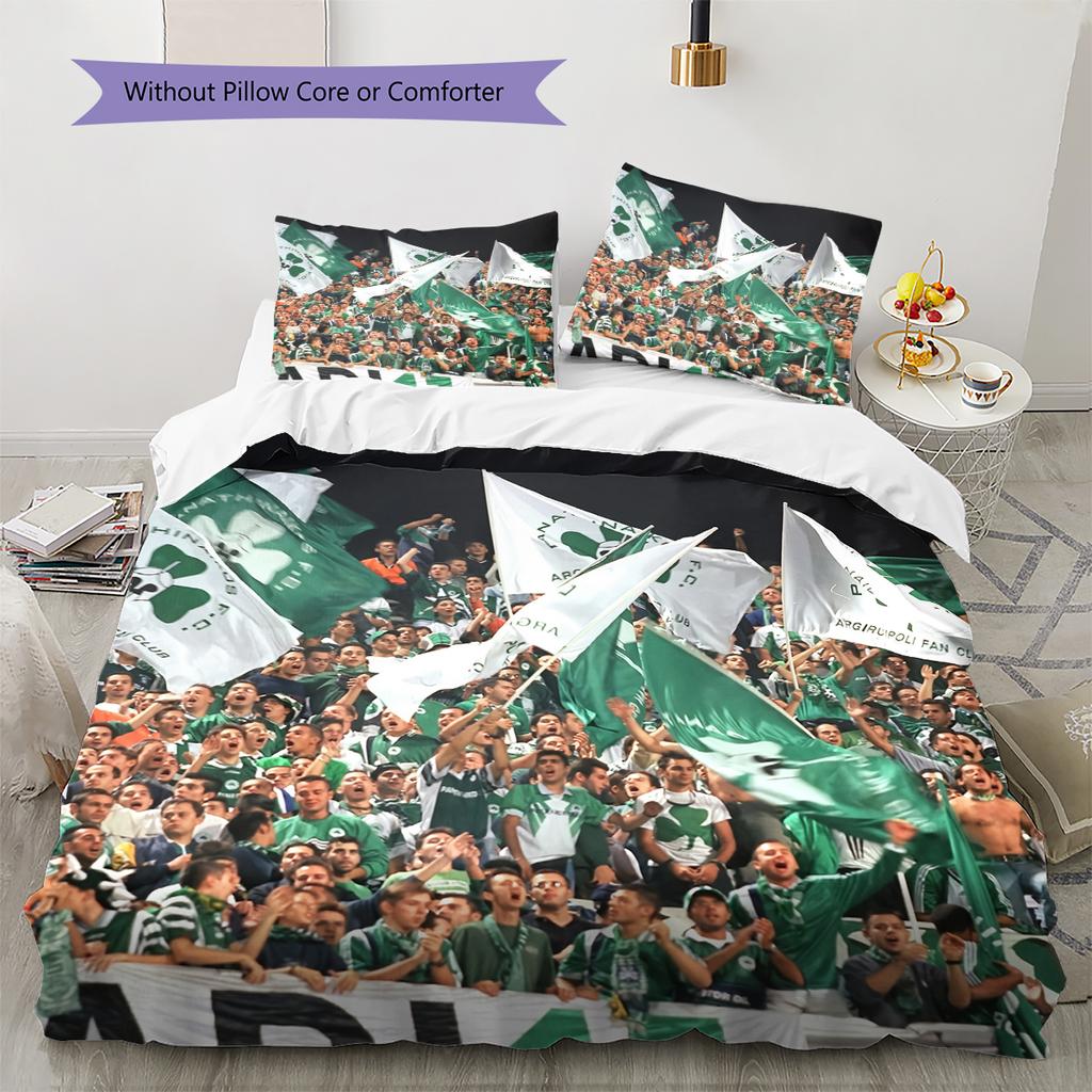 Biancheria da letto con motivo Panathinaikos FC Decorazione per la casa Regalo di compleanno (1 * copripiumino + 2 * federa, senza nucleo)