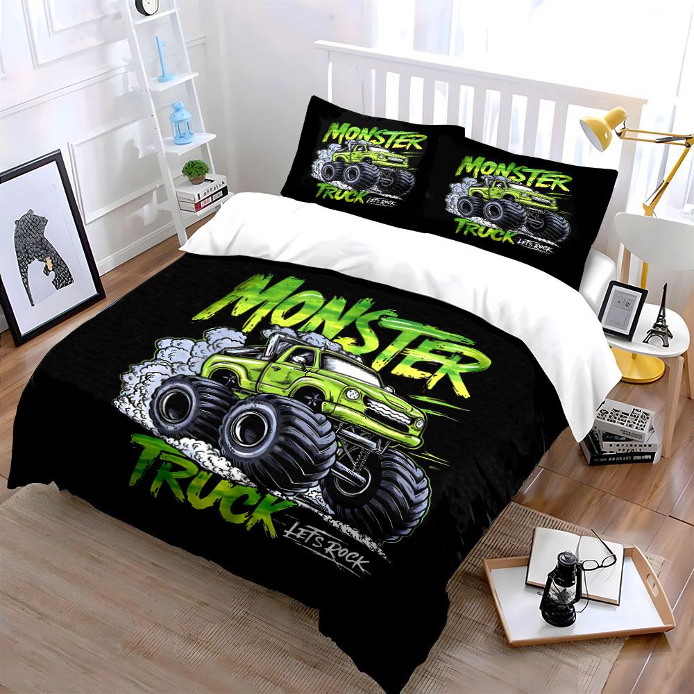 Monster Truck Graphic Design. Bedding Sets Duvet Cover Sets Duvet Covers Pillowcases(1* Duvet Cover 2* Pillowcases Without Duvet Insert)