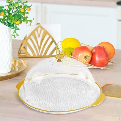 Piatto per Torta con Cupola Espositore Stoviglie Contenitore per Pane Vassoio da Servizio