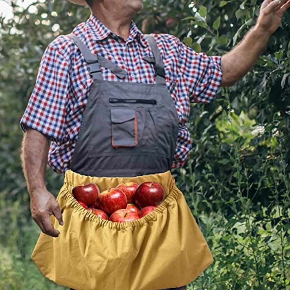 Adjustable Garden Harvest Apron Wide Opening Egg Collecting Pouch Vegetable Storage Bags  Herbs