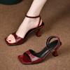 Sommer Damen Schuhe Damen Französischer Stil Sexy Hohe Absätze Elegant Flacher Mund Brautschuhe
