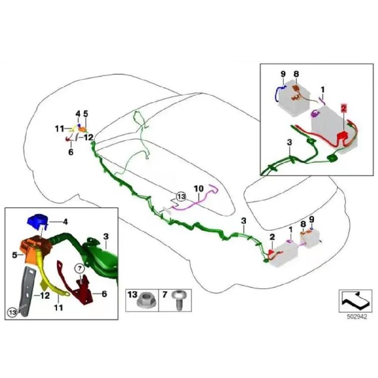 Positive Battery Cable 61129322056 Battery Connector for F15 F16 2014-2017
