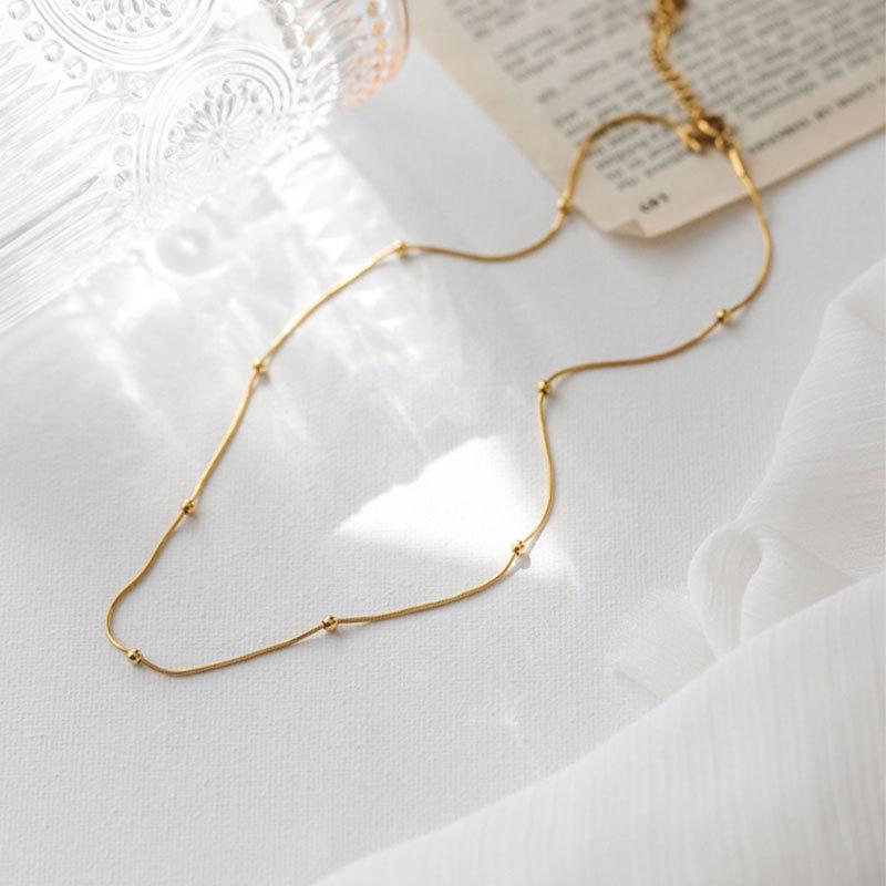 Colar de contas elegante para mulheres – moderno, inspirado na Coreia, que não desbota e combina com tudo.