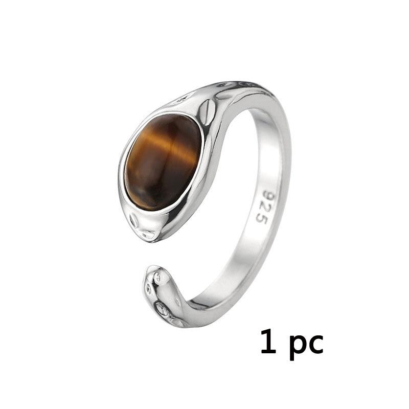 

Женские кольца карамельного цвета, кольцо с камнем «Тигровый глаз», женское кольцо с простым нишевым дизайном, регулируемое кольцо премиум-класса на указательном пальце 1 pc