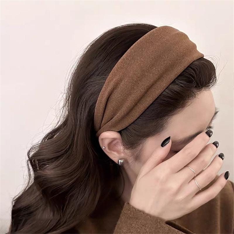 Early autumn wide-brimmed headband for women's daily hair press and face wash hairpin high-end fashionable headband hair accessory