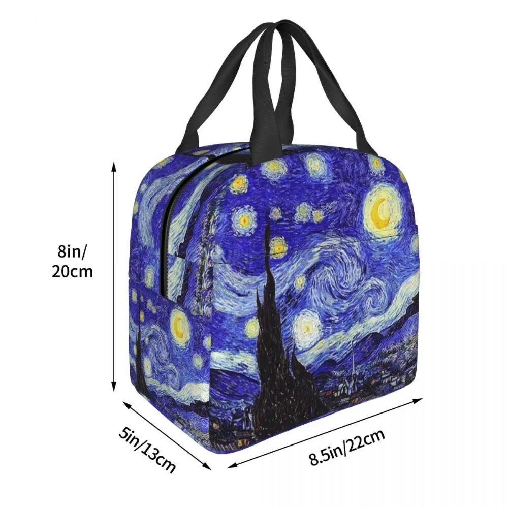 A Starry Night Van Gogh Mountain Inspiration Insulated Lunch Bag for Women Children Portable Food Boxes Thermal Lunch Box Tote