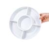 Reusable Round Divided Food Storage Tray BPA-Free Plastic Portable Dinner Plate for Diet Control Meal Prep