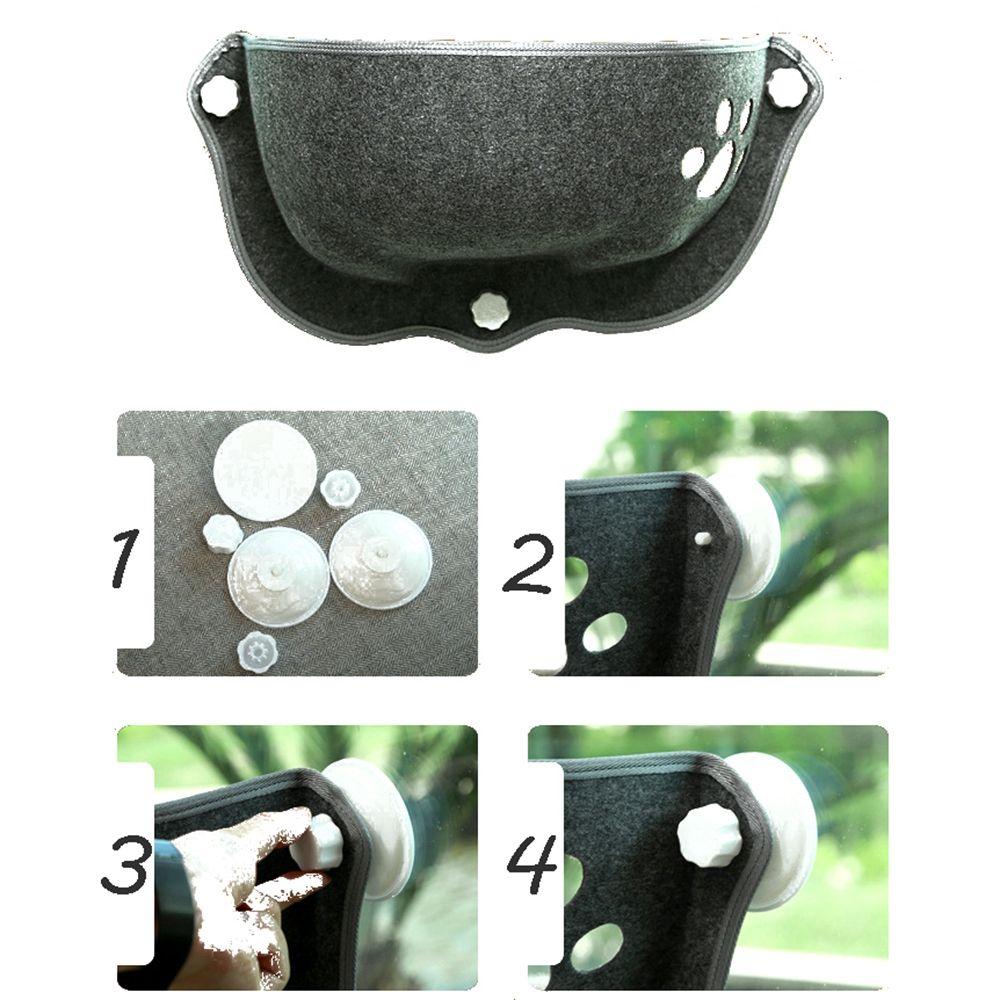 Suction Cup with Plush Pad Cat Sunbath Seat Cat Window Bed Cat Accessories Hanging Bed Cat Hammock