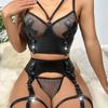 Sexy underwear, fun leather jacket, one-piece set, pure desire seduction clothes, convenient and free bed, hot suit.