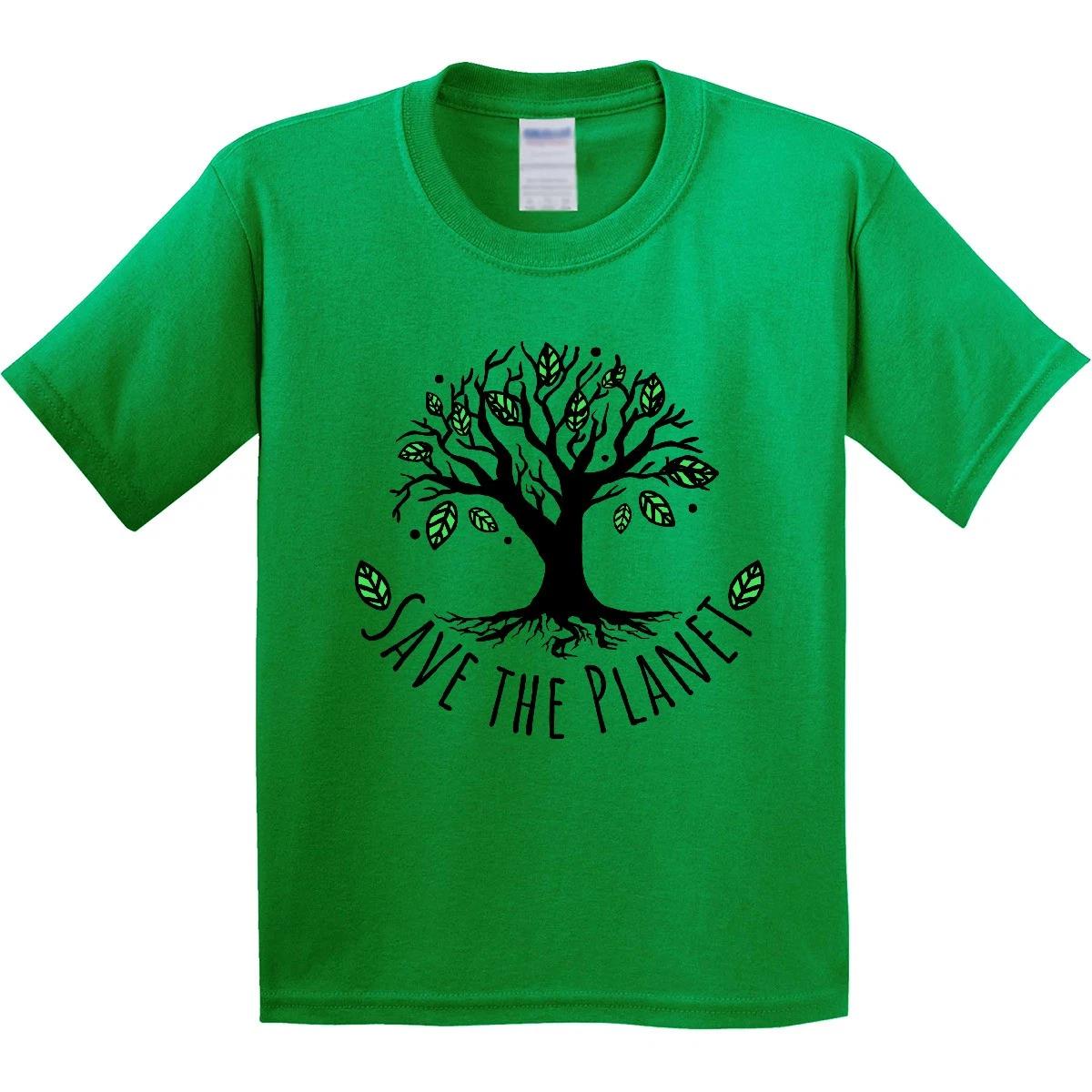 Inktastic Save The Planet Tree Design With Green Leaves Youth T-Shirt Nature Tee 130