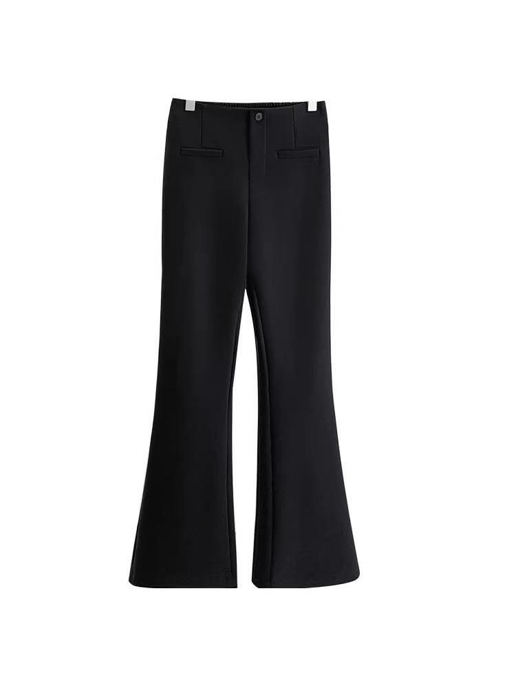Women's Plus Size High Waist Micro-Flare Pants - Slimming Spring Suit Casual Long Pants