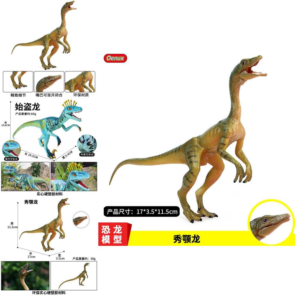 Modello Statico di Dinosauro Compsognathus ed Eoraptor Lunensis con Mascella Mobile per Bambini e Collezionisti