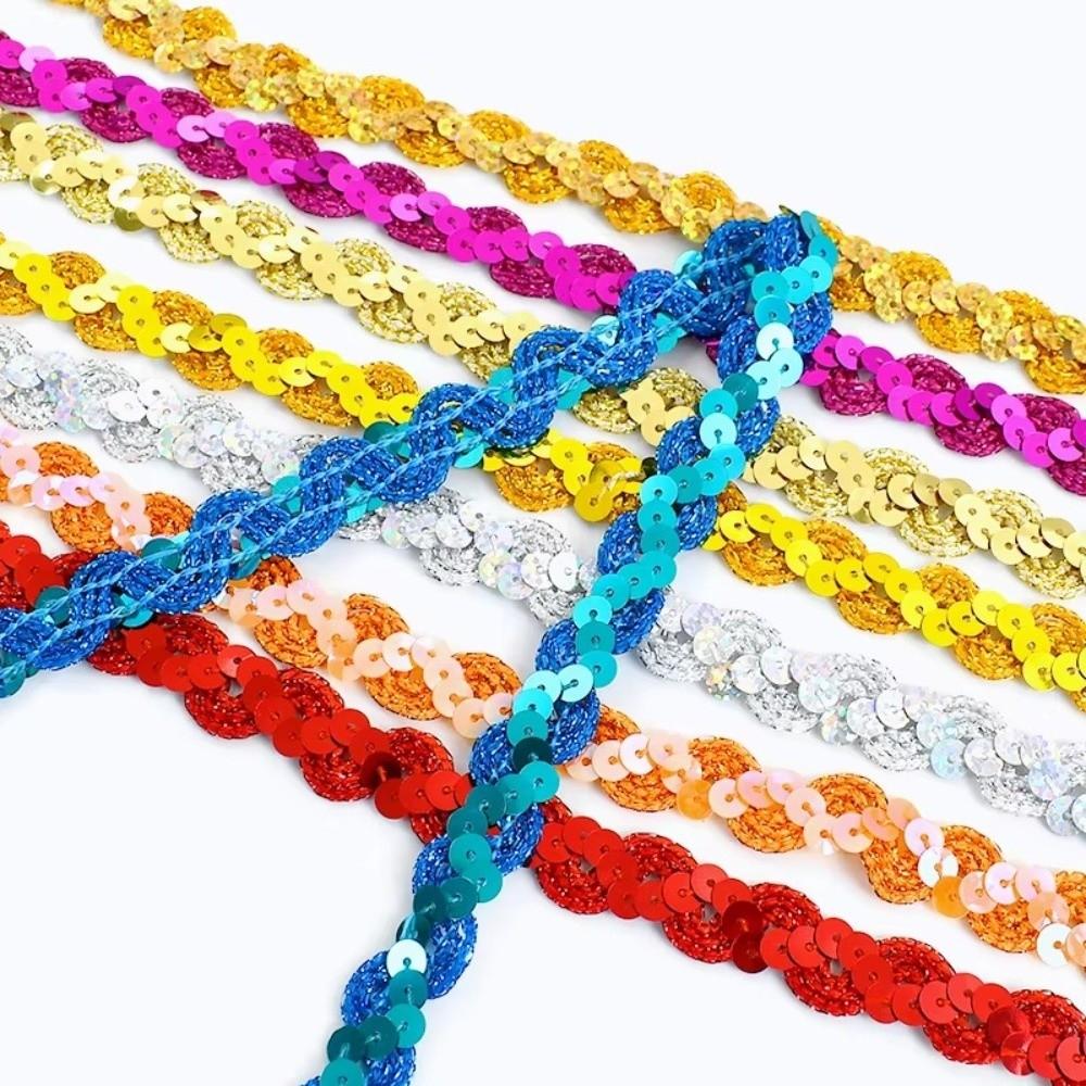 DIY Sewing Sequin Lace Braided Band 15MM Dress Wedding Tape Decor Ribbon  Sewing Supplies