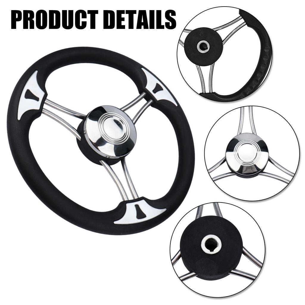 13.5inch Universal Stainless Steel Steering Wheel Without Knob Replacement Marine Accessories Boat Steering Wheel