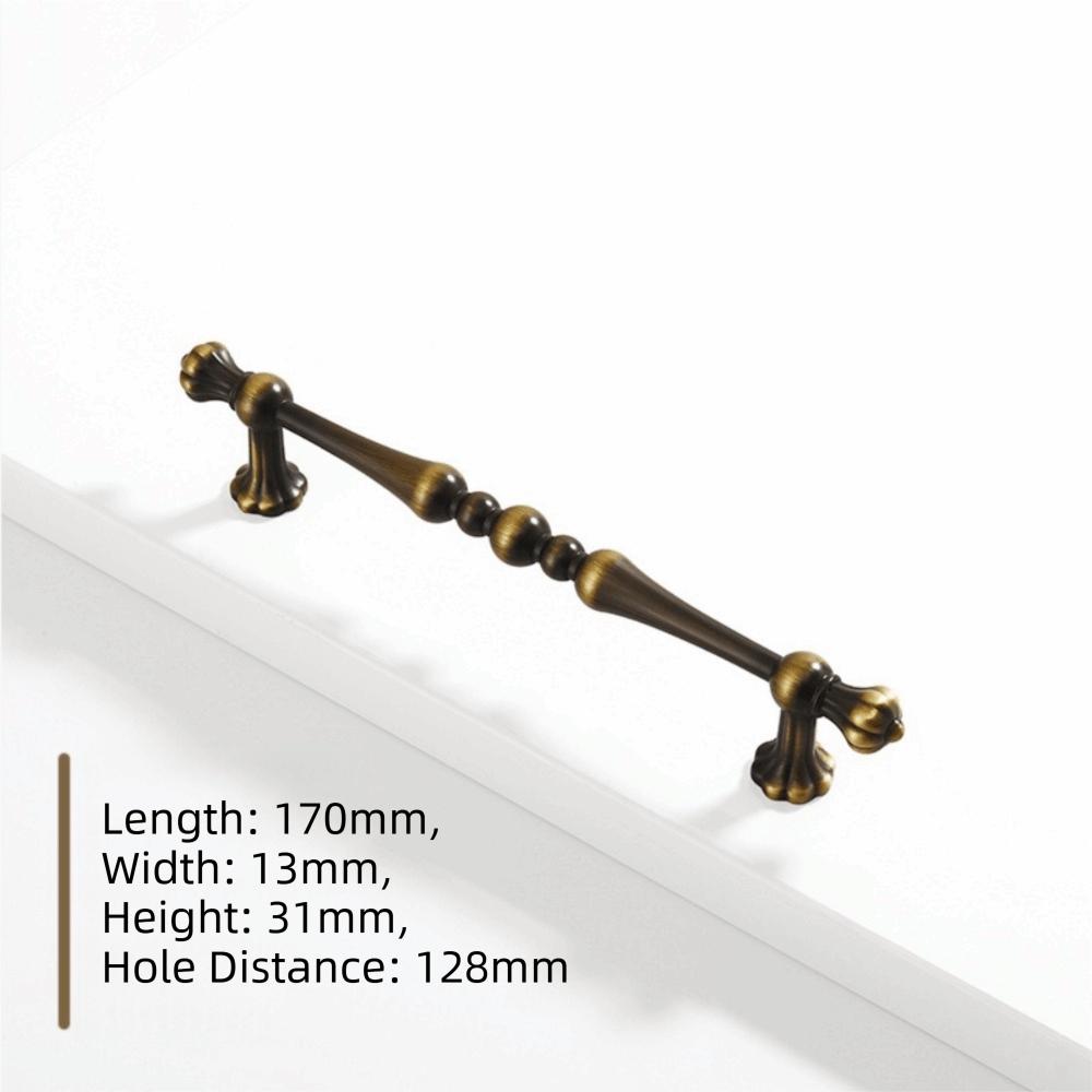 Zinc Alloy Cabinet Door Handle Light Luxurious French Style Wardrobe Door Handle High-end Solid Antique Kitchen Cupboard Pull