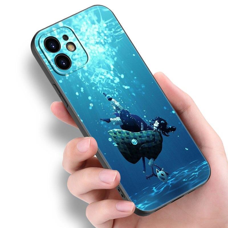 Anime Demon Slayer Tanjiro Case For Apple iPhone 14 13 12 Mini 11 Pro Max 7 8 XR X XS 7 8 Plus SE 2020 2022 Black Cover