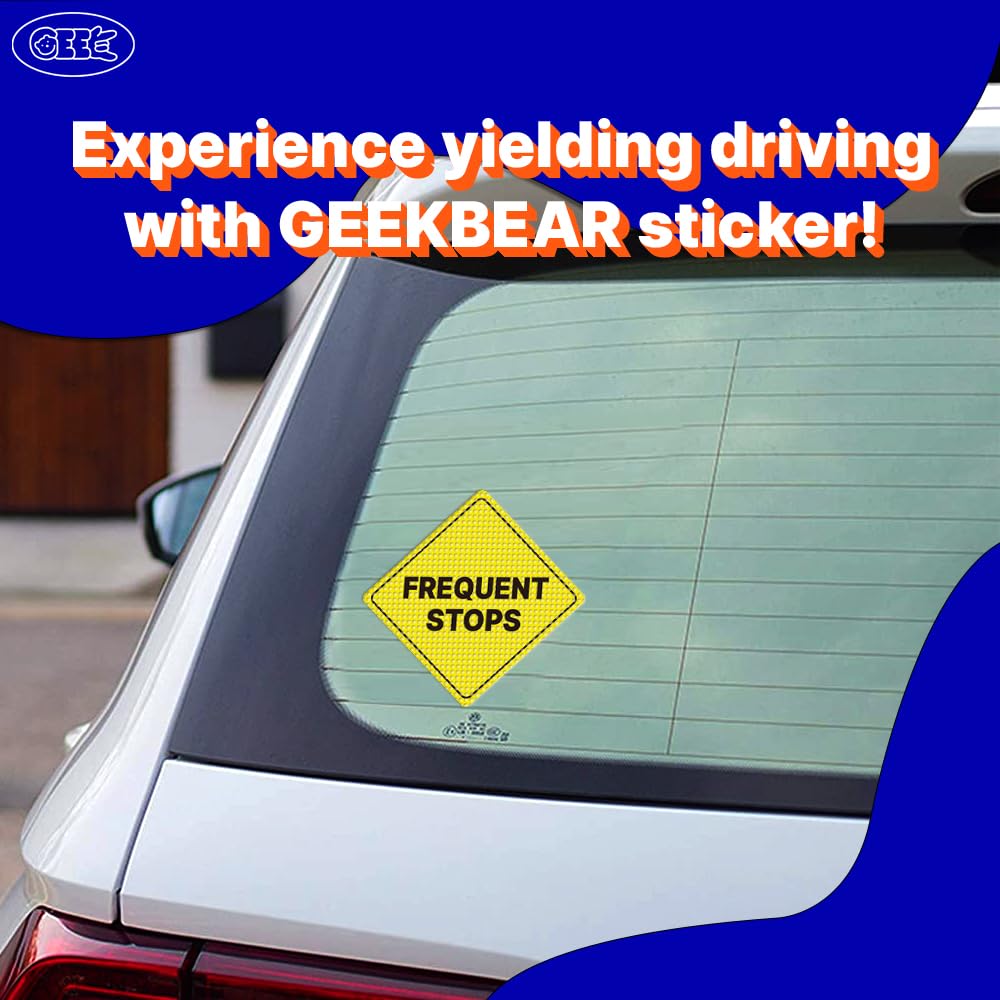 GEEKBEAR Delivery Driver Frequent Stop Sign - Sticker or Magnet, Color Variations, Weather Resistant