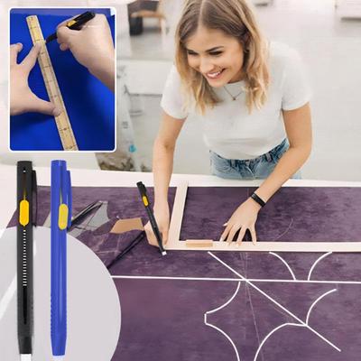 Fabric Chalk Marker Heat Erasable Sewing Chalk Pen Fabric Marking Pen with Chalk Refills for Quilting Embroidery DIY Sewing Tools