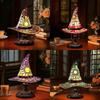 Witch Hat Lamp Stained Glass Resin Wizard Hat Light Spooky Gothic Table Lamp Decorative Standing Light for Indoor Party Haunted Halloween Bedroom