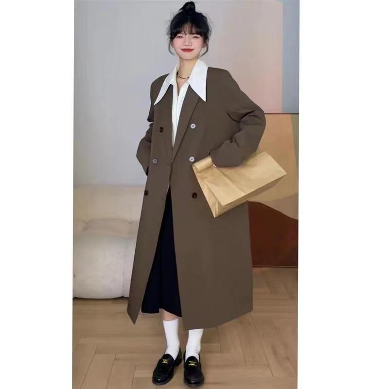 Women's 2023 Early Autumn Loose Gray Suit Jacket: Korean College-Style Windbreaker