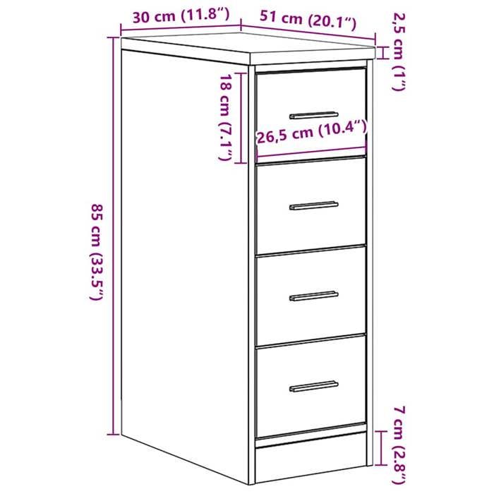 VidaXL Garage Storage Cabinet Smoked Oak 30x51x85 Cm Pine Wood, Cabinet, Tool Cabinet, Low Cabinet, Cabinet of 860584