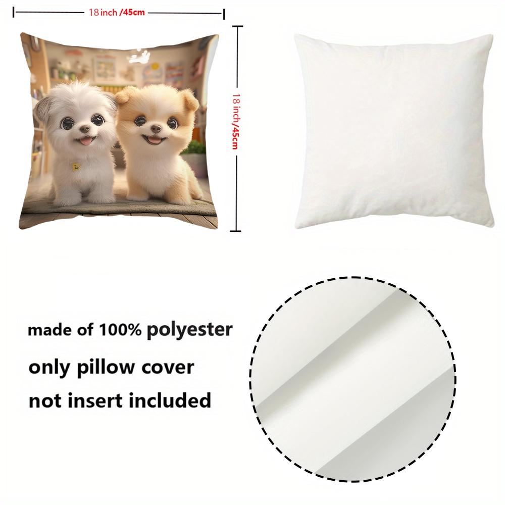 1 Pieces Cute Puppy Patterned Throw Pillow for Home Polyester pillowcase, sofa decorative cushion cov Headboard Pillow