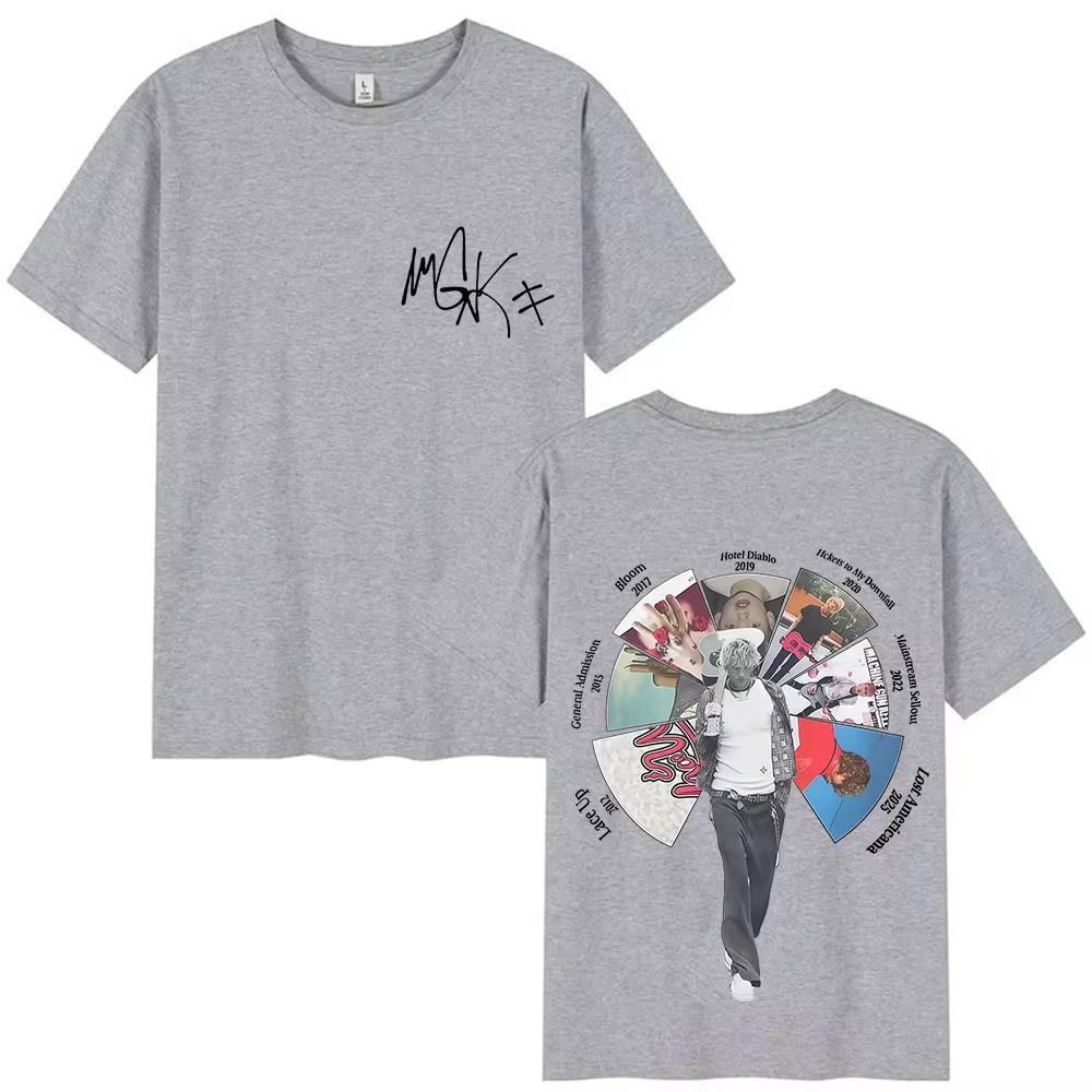 

Репер MGK Lost Americana Tour Альбом 2025 Обкладинка Футболки Чоловічі Жіночі Футболки Machine Gun Kelly Хіп-хоп Оверсайз 100% Бавовняні Футболки 2XL