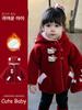 Girls' Fleece-Lined Hooded Jacket - Autumn/Winter 2025 Style, Thick Lambswool, Children's Winter Coat.