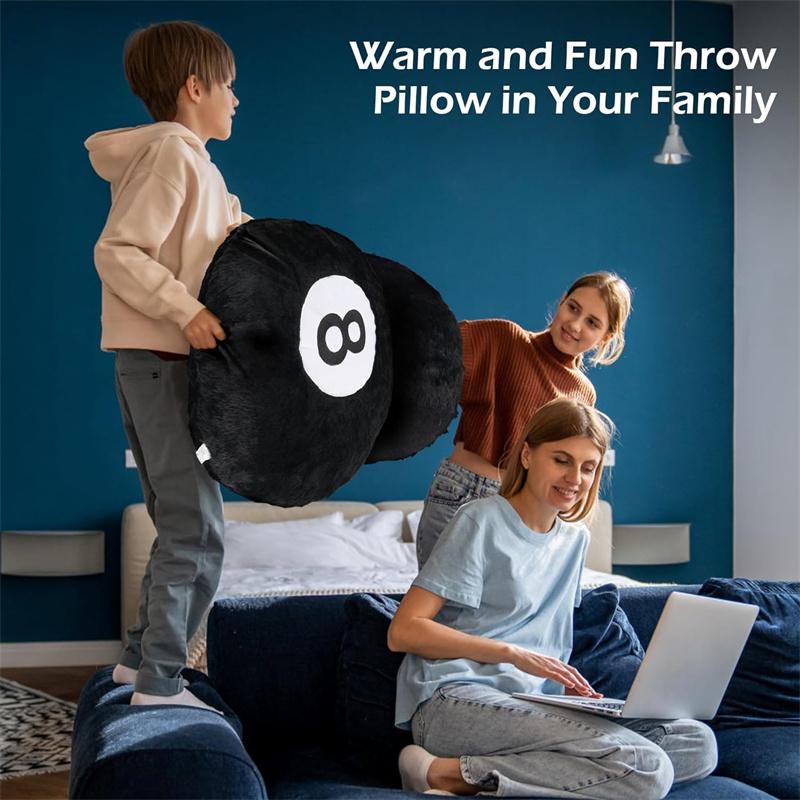 Nice Simulation Billiards 8 Ball Plush Pillow,Soft Eight Pool Players Indoor Sport Creative Gift,Home Decoration