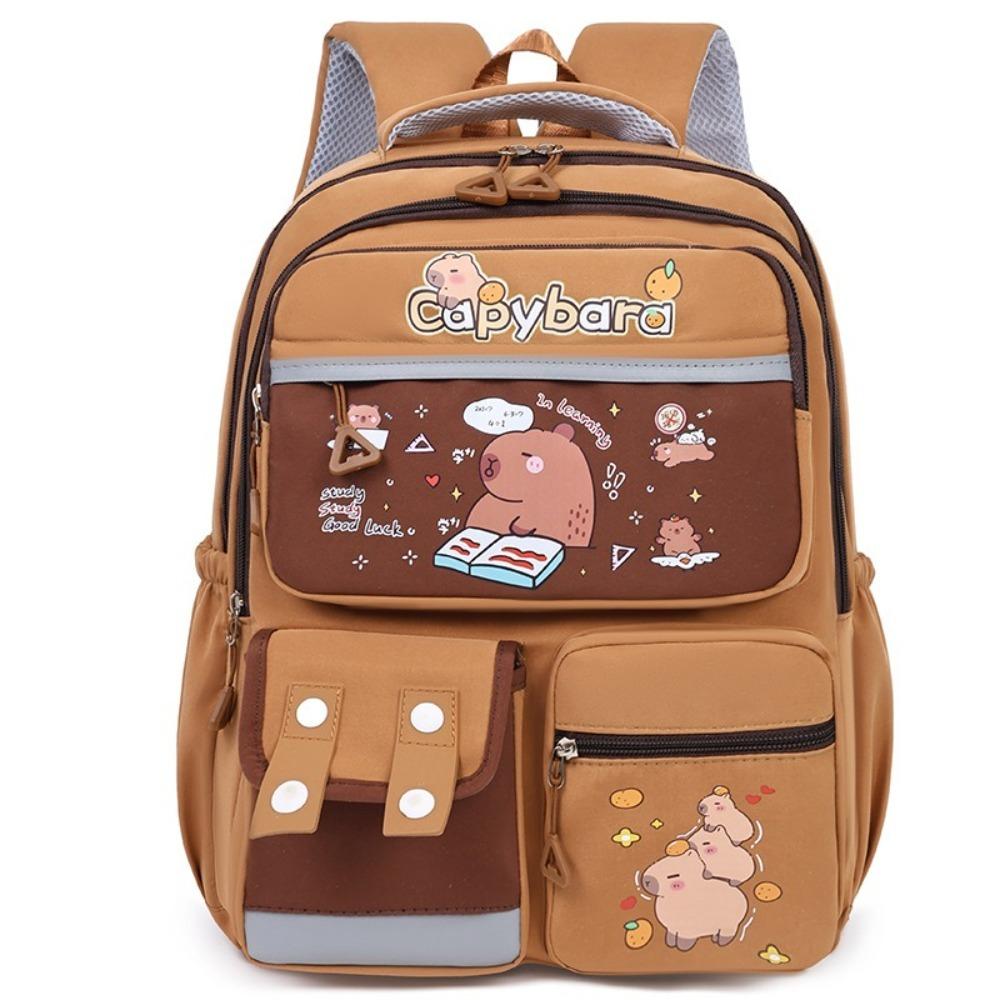 Adjustable Strap Capybara  Backpack Nylon Student  School Bag Cute Animal  Bookbag  Teenager