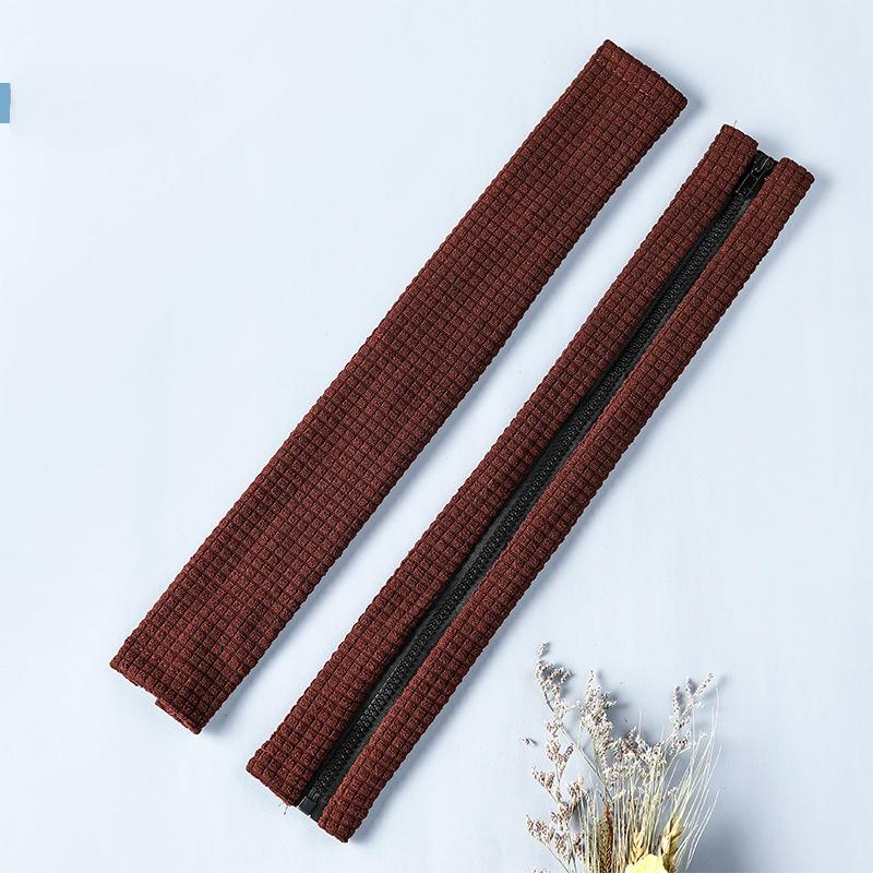 One Pair Solid Color Universal Waterproof Office Chair Armrest Cover Home Elastic Stain-Resistant Zipper Sleeve