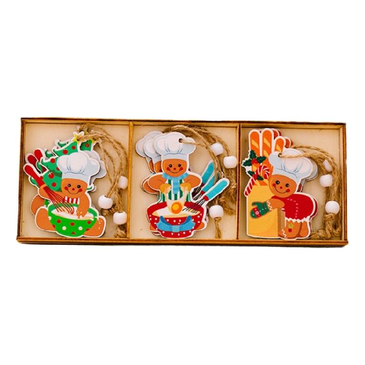 Artistic Wood Gingerbreads Man Ornament Delicate Wood Gingerbreads Man Hanging Ornament Charm For Family Holiday Fun