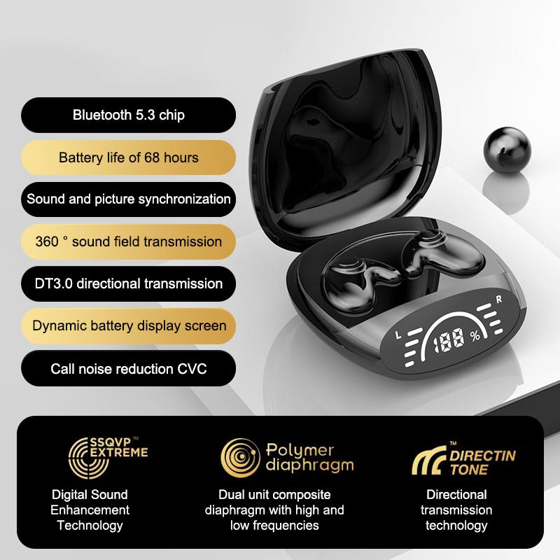 Wireless Earbuds Bluetooth Headphones With Led Display Charging Case Mini Bluetooth Earbuds Invisible Sleep Wireless Headsets