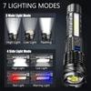 2PCS Flashlight Rechargeable Torch Strong Light Flashlight Long Range Tactical Zoom Lamp Outdoor Camping Lantern Christmas Gifts