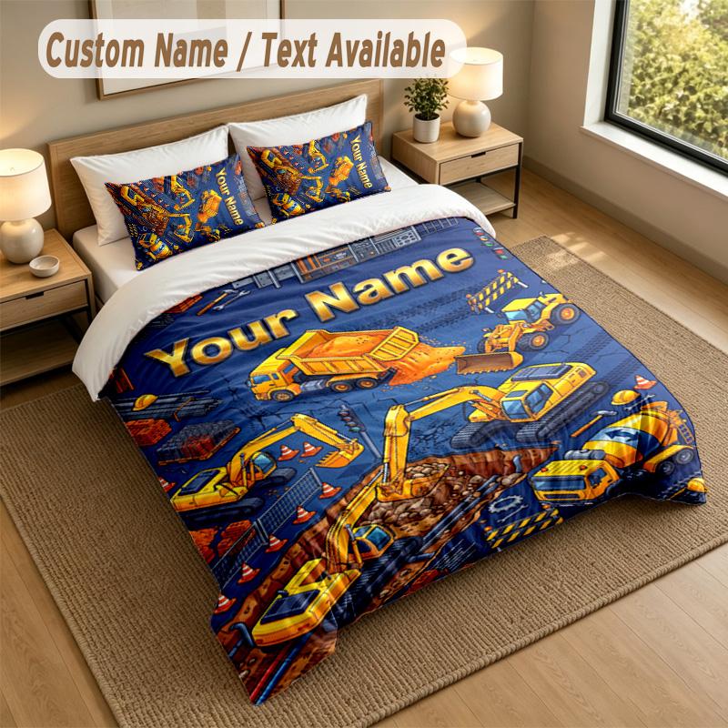 Adventure Journey Theme Personalized 3Pcs Bedding Set Custom Text & Name 1 Sheet 2 Pillowcases Household Bedding 1pc