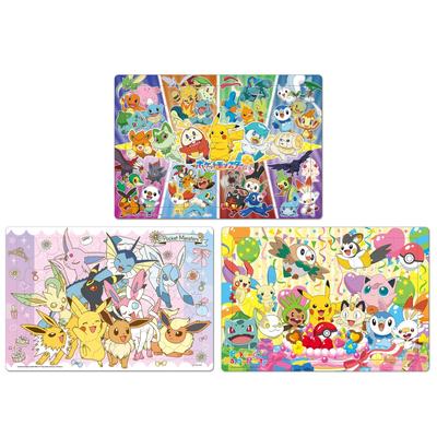TenyoChild Puzzle,Pokemon,Pokemon 80 Pieces,3-Piece Set A,Puzzle Antibacterial Coat,Cleaning Cover Included,Ages 5+