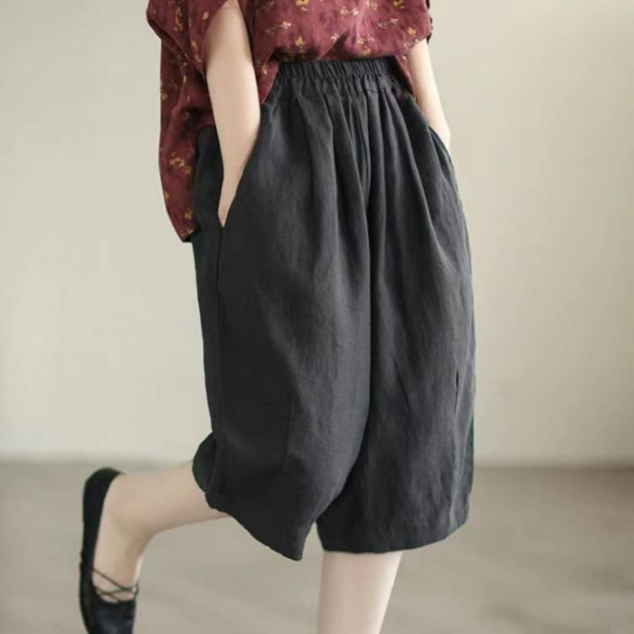 Cotton and Linen Casual Pants Women's Spring and Autumn Large Size Loose Harem Pants High Waist Slim Five-point Pants