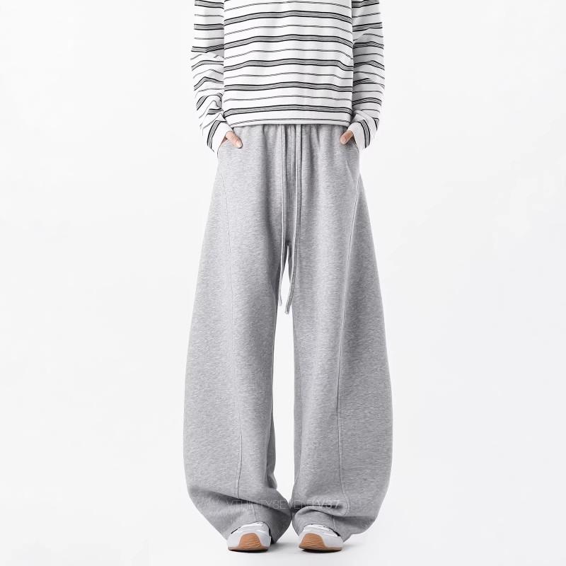 Mens Heavyweight Cut Sweatpants Cleanfit Vintage Loose Athletic Trousers