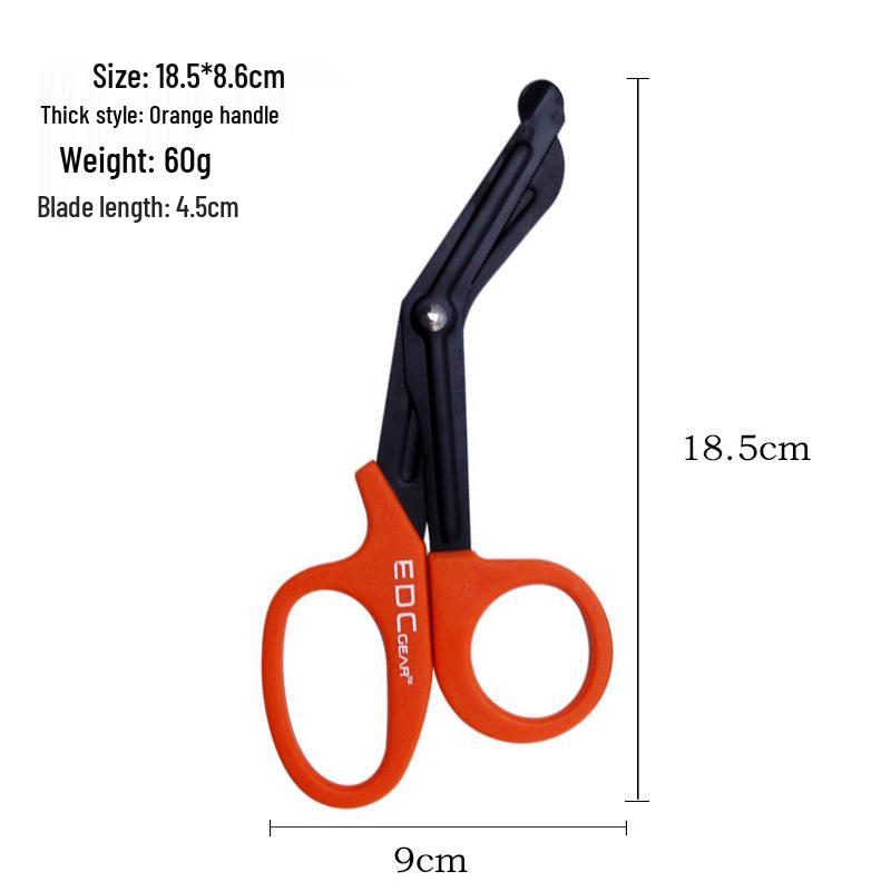Stainless Steel Outdoor EDC Military-Grade Scissors: Bent Tip, Medical, Bandage, Tape & Cloth Cutting