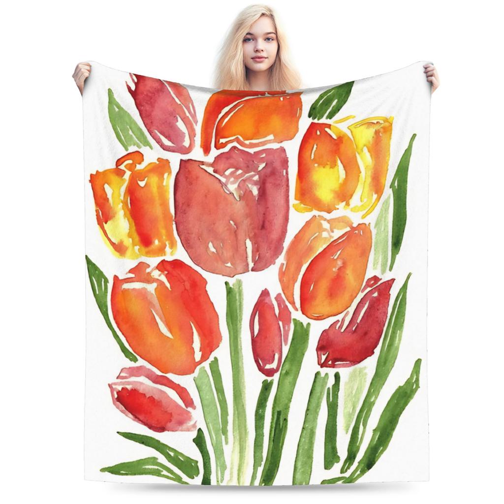 Warm Soft Blanket Girls Boys Decorative Flower Market Throw Blanket Flannel Bedspread For Outdoor Novelty Sofa Bed Cover