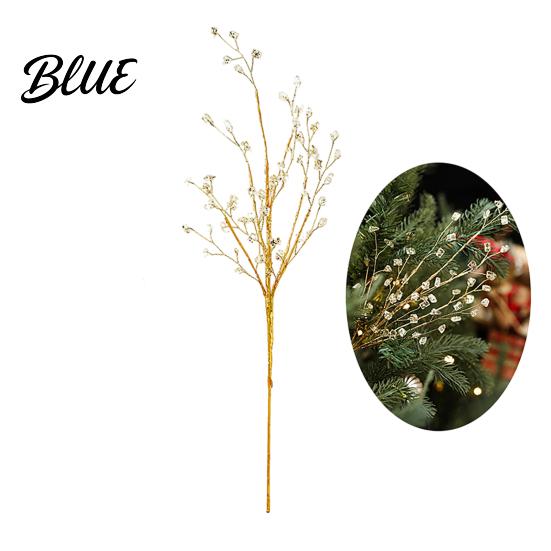 Parties Tree Picks Faux Crystal Christmas Picks Artificial Branch with Clear Beads Fake Pearls Xmas Stem Vase Filler for Home Winter Holiday Party