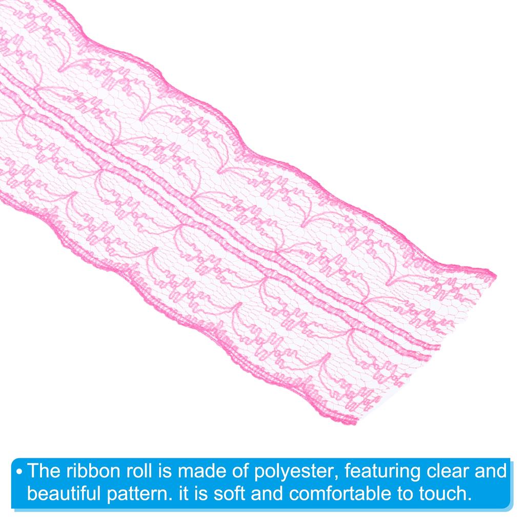 Spitzenbesatzband Nicht-dehnbar Spitze Nährolle Geschenkverpackung Floral Wickeln für Party Heimdeko Kleid Handwerk 1,8 Zoll x 25 Yards