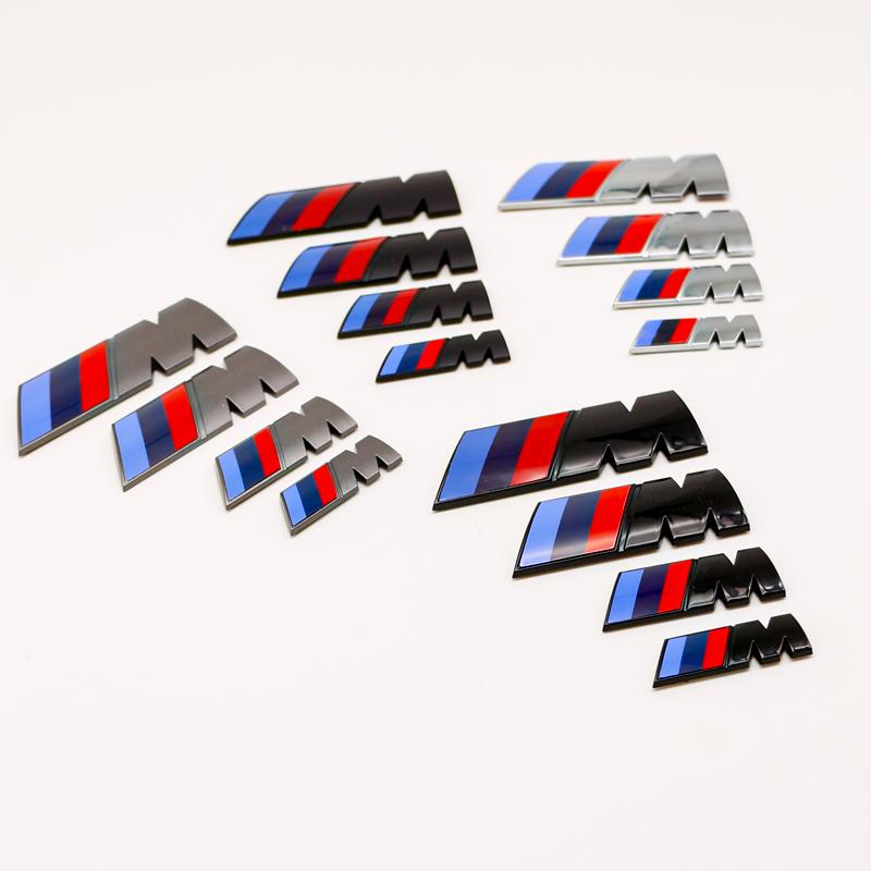 umbrx8 4 Sizes Gloss Matte Black Silver M Logo Emblem Badge For BMW E46 E90 F30 F10 G20 X3 X5 M3 M4 M5 Trunk Fender Sticker Car Decal