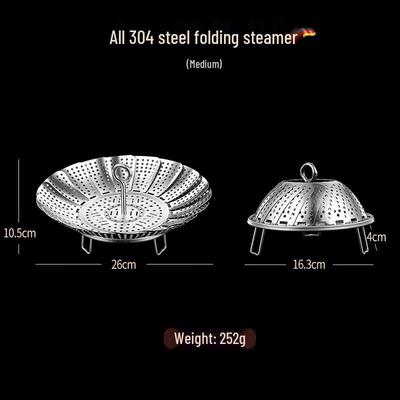 Zhaoran 316 Universelles faltbares Dampfgareinsatz aus Edelstahl