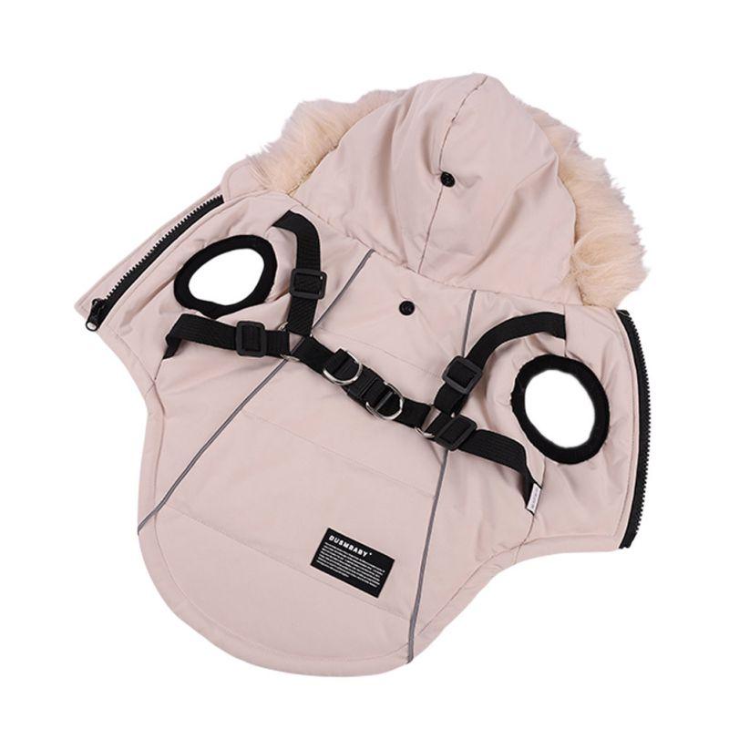 Haine de iarnă pentru câini mici, Jachetă călduroasă din fleece pentru câini mari, Haină impermeabilă pentru animale de companie cu ham, Haine Chihuahua, Costum cățeluș