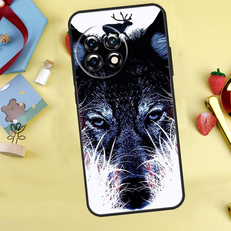 Wolf Art Black Case For OnePlus 15 13 12 11 9 10 Pro 13T 13R 12R 10T 8T Nord 5 CE 3 4 2 Lite N20 N30 Cover
