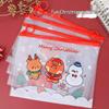 Cartoon Christmas Finger Ring Document Bag - Cute Multifunctional Student Desktop Storage and Pencil Case